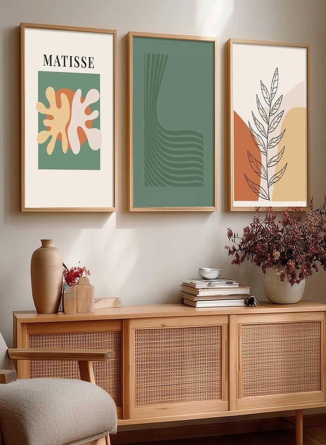 HOTHOUSE Boho Painting Home Decorative Wall Art poster With Frame For Living Room Hotel Wall Decor Digital Reprint Set of 3 (13X17 inch) - Image 1