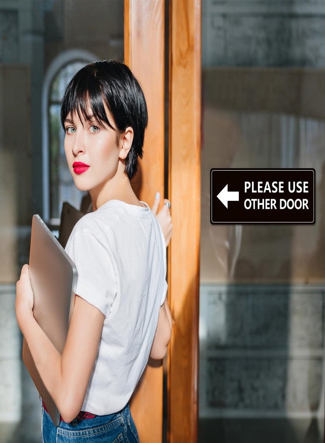 LUHIMO 2Pack Use Other Door Sign，Self-Adhesive Weatherproof Vinyl Please Use Other Door Sticker, Left Right Arrow Entrance Sticker Sign for Home,Office, Business, School, Store, Restaurant - Image 5
