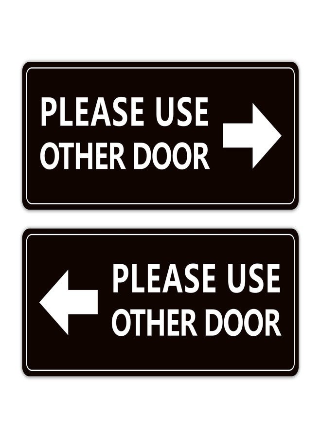 LUHIMO 2Pack Use Other Door Sign，Self-Adhesive Weatherproof Vinyl Please Use Other Door Sticker, Left Right Arrow Entrance Sticker Sign for Home,Office, Business, School, Store, Restaurant - Image 1