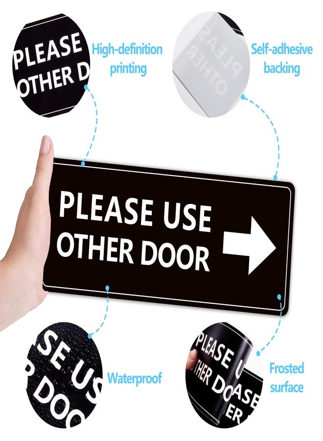 LUHIMO 2Pack Use Other Door Sign，Self-Adhesive Weatherproof Vinyl Please Use Other Door Sticker, Left Right Arrow Entrance Sticker Sign for Home,Office, Business, School, Store, Restaurant - Image 3
