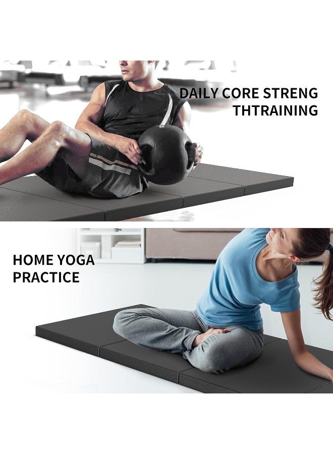 PROIRON Gymnastics Mats, 4 Folding Exercise Mat Yoga Gym Home Fitness Workout Mat, Thick Foam Soft Matt for Crash Tumble Pilates, Non Slip PU Leather & Carry Handles - Image 5