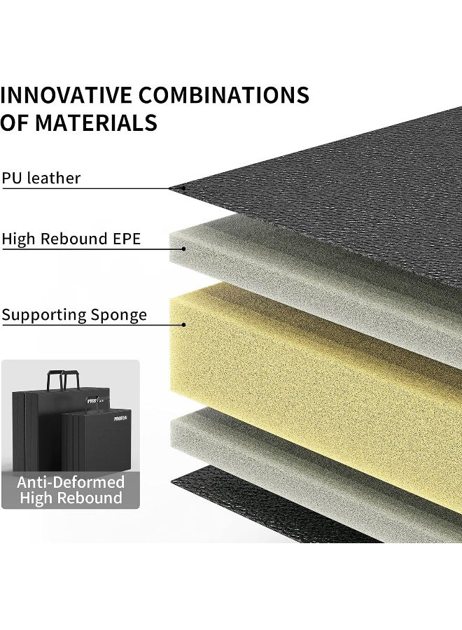 PROIRON Gymnastics Mats, 4 Folding Exercise Mat Yoga Gym Home Fitness Workout Mat, Thick Foam Soft Matt for Crash Tumble Pilates, Non Slip PU Leather & Carry Handles - Image 2