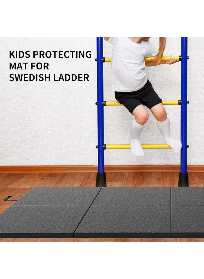 PROIRON Gymnastics Mats, 4 Folding Exercise Mat Yoga Gym Home Fitness Workout Mat, Thick Foam Soft Matt for Crash Tumble Pilates, Non Slip PU Leather & Carry Handles - Image 4