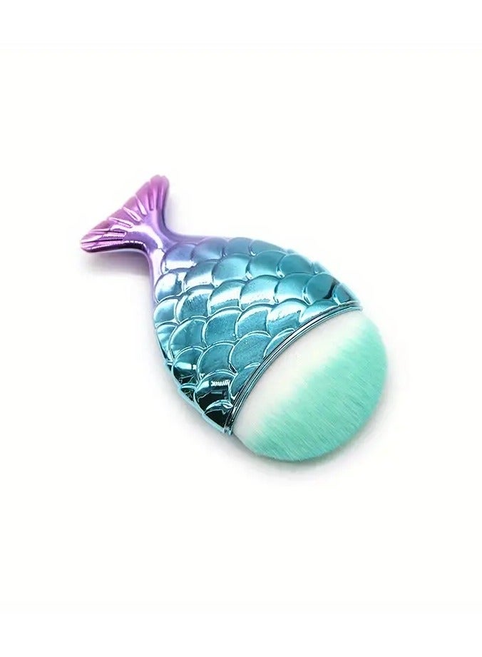 ORiTi 1PC Mermaid Foundation Brush Fishtail Design for Smooth and Even Application of Foundation Powder and Blush Perfect for Beauty Lovers - Image 1