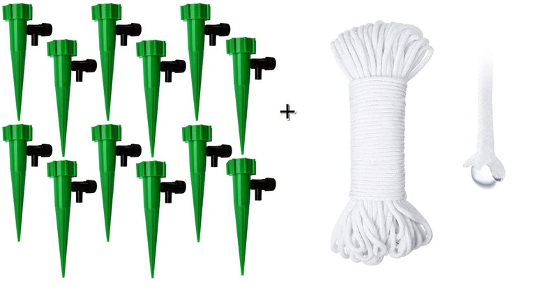 Techhark® Drip Irrigation kit for Home Garden, Self-Watering Spikes for Plants, Automatic Plant Water Devices (12 Spike + 50 mtr Rope) - Image 1