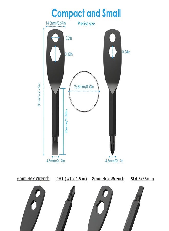 Luca Elf Aid Stocking Stuffers for Men, 4-in-1 Pocket Screwdriver Keychain Tools, Mens Christmas Gifts for Dad Husband Boyfriends, White Elephant Gift Adults Cool Gadgets - Black - Image 2