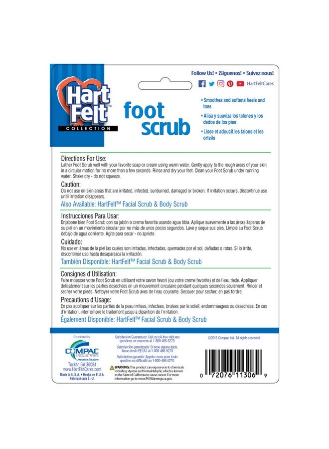 HartFelt Foot Exfoliating Sponge Chemicalfree Foot Scrubbers For Smooth & Soft Feet Gentle Sponge Pad For Callus Removal Dead Skin & Cleansing Made In Usa 1 Count - Image 2