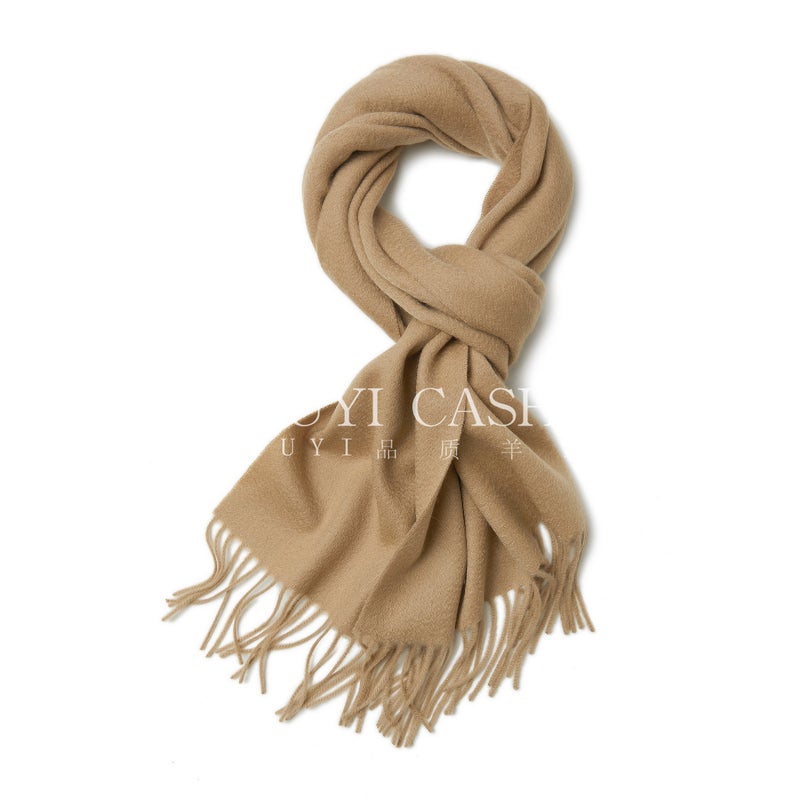 2025 new velvet scarf solid color scarf for men and women winter warm pure cashmere woolen thickened lengthened a generation of hair 33# camel 