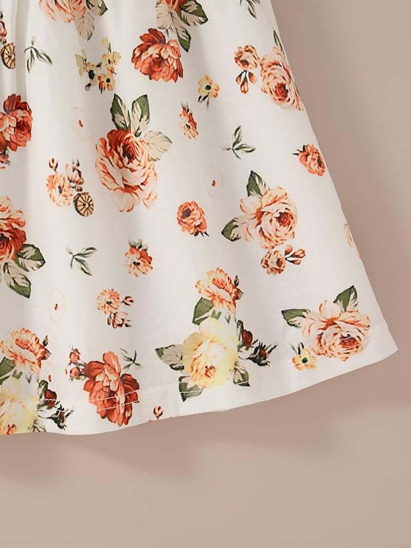 VARMILO Girls Dresses Toddler Girls Dress 3-Pack Summer Casual Party Print Skater Dress Sundress Size 2-3Years Brown - Image 2