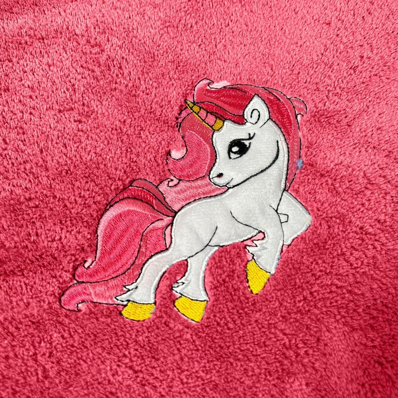 MAXOSHINE Microfiber Kids Bath Towels Quick Dry Super Absorbent Super Soft Bath Towel for Babies ToddlerBaby Towel for Boys and Girls Red Unicorn Design Pack of 1 - Image 2