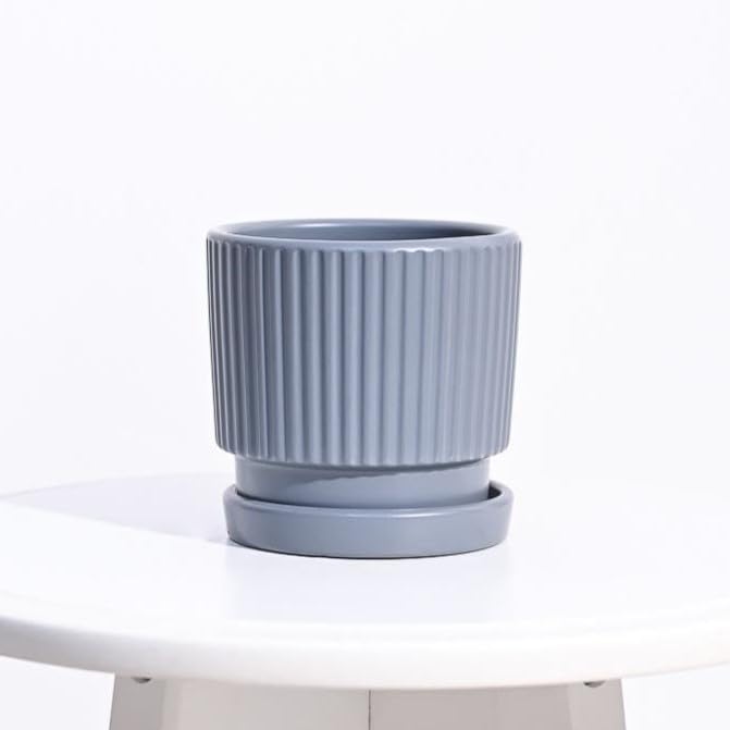 UGAOO Roma Ceramic Pot |Indoor Ceramic Planter for Home, Office, Garden, Balcony - Gray (4 Inch) - Image 1