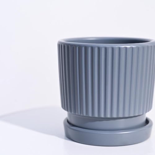 UGAOO Roma Ceramic Pot |Indoor Ceramic Planter for Home, Office, Garden, Balcony - Gray (4 Inch) - Image 3