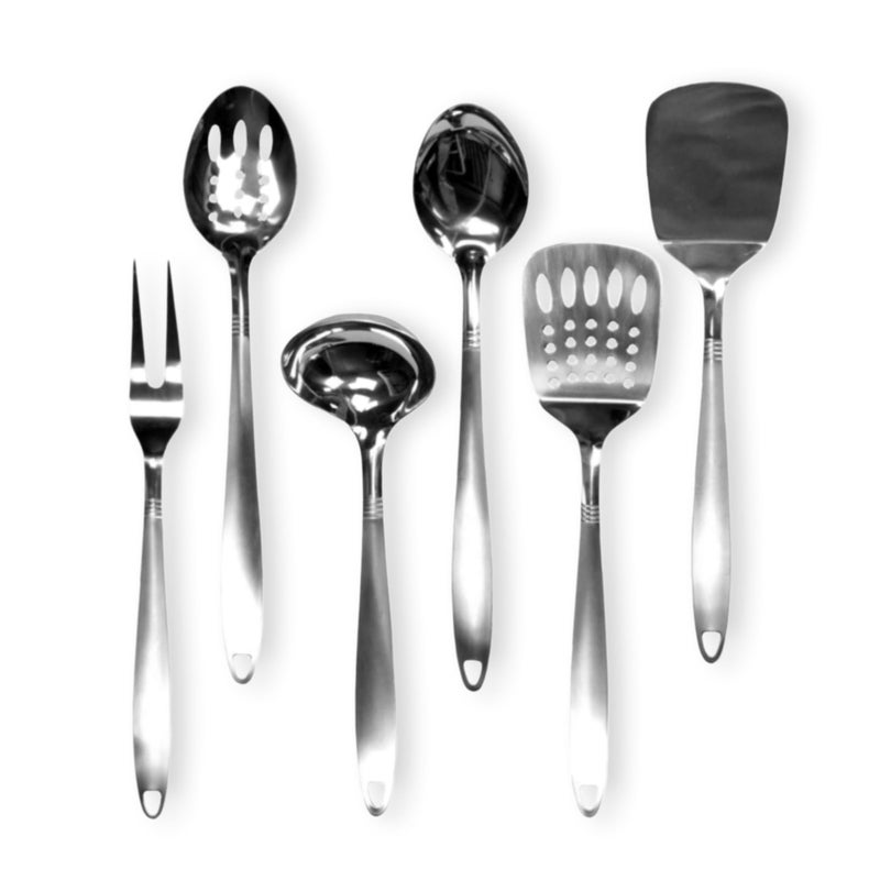Chef Craft Select Kitchen Tool and Utensil Set, 6 Piece Set, Stainless Steel - Image 1