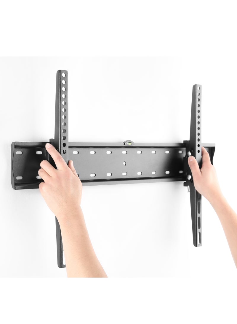 Skill Tech Skilltech SH 63T Heavy-Duty Tilt TV Wall Mount Bracket for 32"-75" Large Screens | Massive 75kg Capacity | Max VESA 760x500 | Glare-Reducing +15°/-15° Adjustable Tilt | Black - Image 2