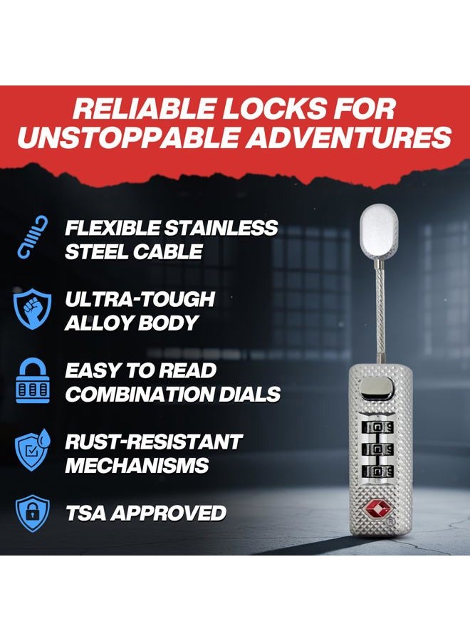 Cedar Mill Fine Firearms TSA Approved Travel Locks for Luggage, Gym Locker & Guncase - Heavy Duty for Outdoor Tent, Zippered Backpacks Secure Travel Suitcase Locks & More - Image 4