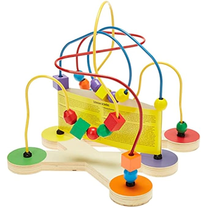 BEAD MAZE – WOODEN TODDLER TOY WITH COLORFUL BEADS ON WIRE TRACKS – EDUCATIONAL GIFT FOR EARLY LEARNING, FINE MOTOR SKILLS & VISUAL TRACKING FOR KIDS AGES 12 MONTHS & UP | MD2281 - Image 2