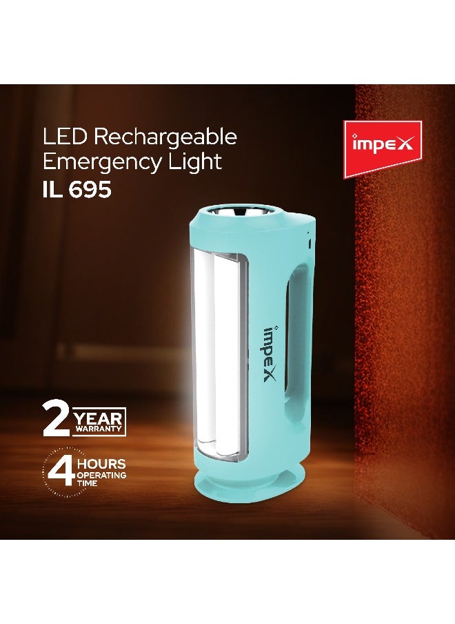 Impex - Rechargeable Emergency Lantern, LED Flash Light | 30 SMD High Bright LED,4 Hours Working, Suitable for Power Outages(Blue) - Image 1