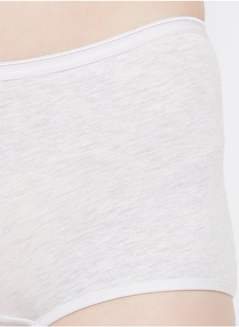Clovia - Clovia Mid Waist Boyshorts Panty In Light Grey - Cotton - Image 1