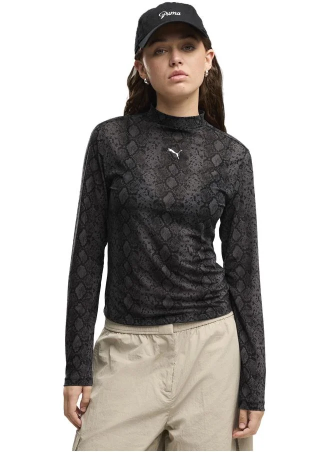 Snake Pack Printed Mesh Tee Women