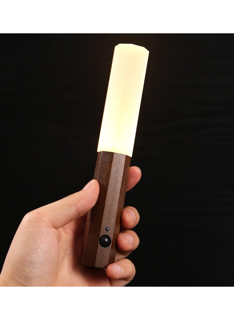 Motion Sensor Light Indoor, Stick on Motion Wall Light Wooden Wall Sconce Wooden LED Wall Sconce Indoor Rechargeable Wooden Wall Light for Hallway, Stair, Closet, Shelf, Bathroom, Kitchen - Image 5