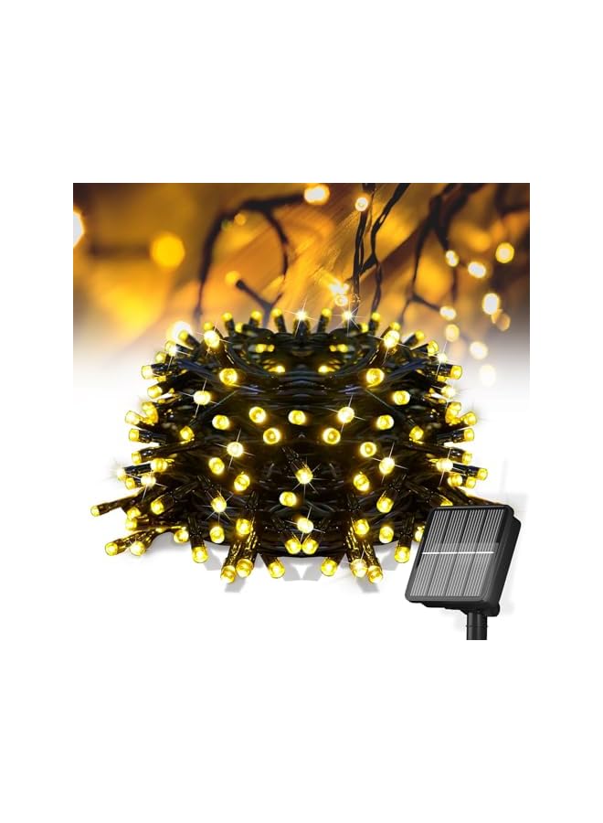 The Bros Solar Christmas Lights Outdoor, 100LED 12M Solar String Lights Outdoor Waterproof, Green Wire Solar Christmas Tree Lights with 8 Lighting Modes For Party Garden Christmas Decorations (Warm White)  - Image 2