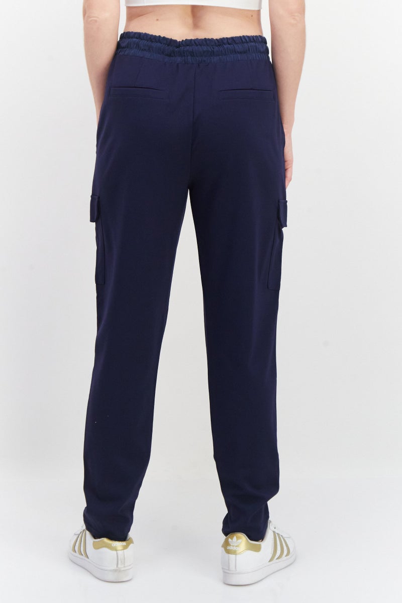 Tchibo Women Sweatpants With Cargo Pockets, Navy Blue  - Image 4