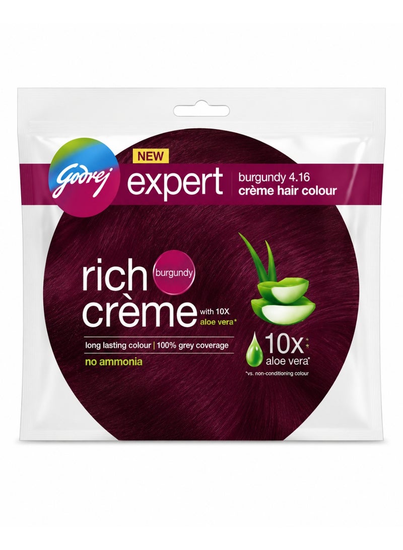 Godrej Rich Cream Indian Hair Dye, Ammonia-Free, Oxygen-Free, Luxurious Burgundy Color - Image 1