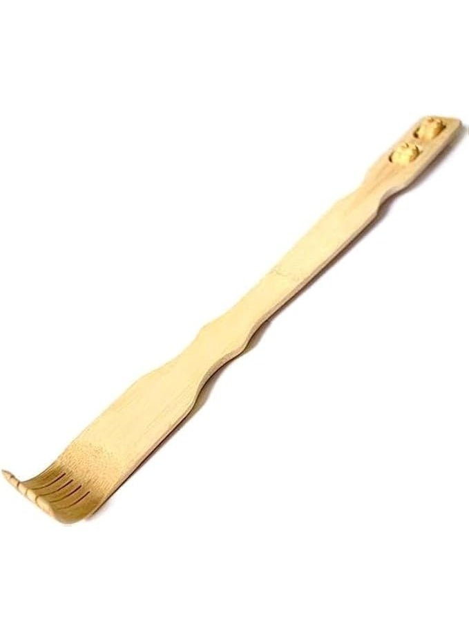 Back massager and scraper made of natural wood