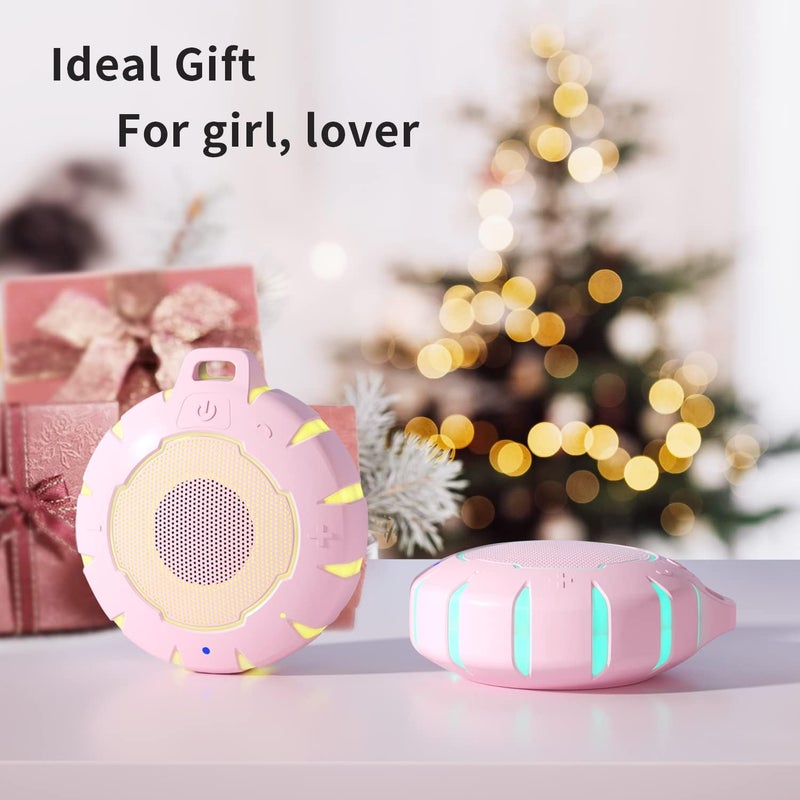 HEYSONG BUBBLE Portable Waterproof Bluetooth Speaker, IPX7, 5W, 12H Playtime, LED Light, Pink - Image 3