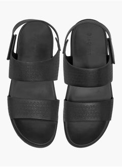 Le Confort Men's Textured Sandals with Hook and Loop Closure  - Image 1