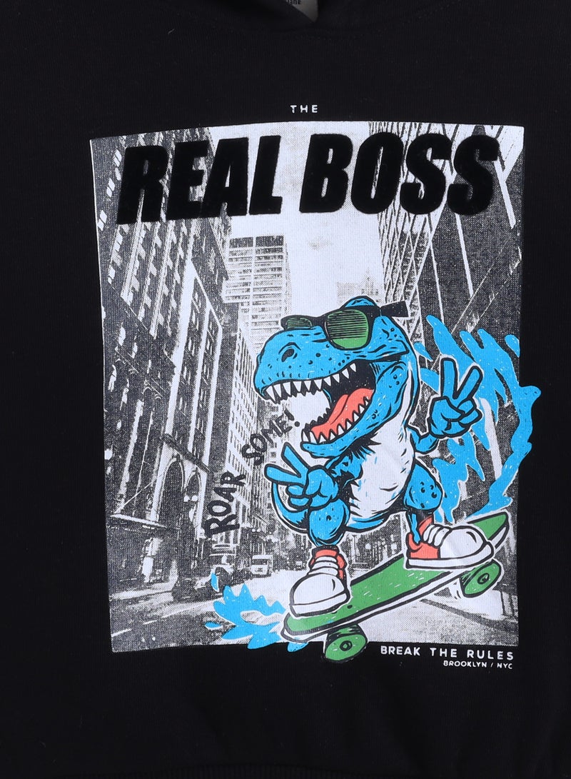 فكتور اند جين هودي برسومات ديناصور أسود للأولاد الرئيس الحقيقي - Image 3