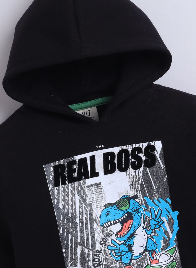 فكتور اند جين هودي برسومات ديناصور أسود للأولاد الرئيس الحقيقي - Image 4