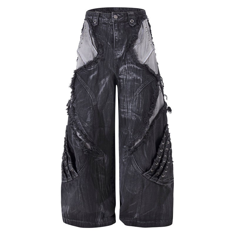 Unisex Classic Denim Jeans Loose Fit Daily Outdoor Wear - Image 3