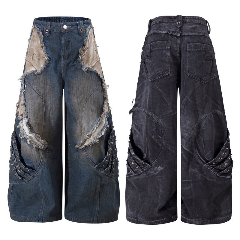 Unisex Classic Denim Jeans Loose Fit Daily Outdoor Wear - Image 4