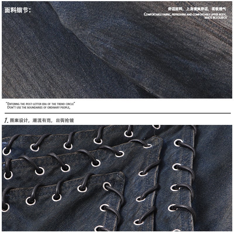 Unisex Classic Denim Jeans Loose Fit Daily Outdoor Wear - Image 5