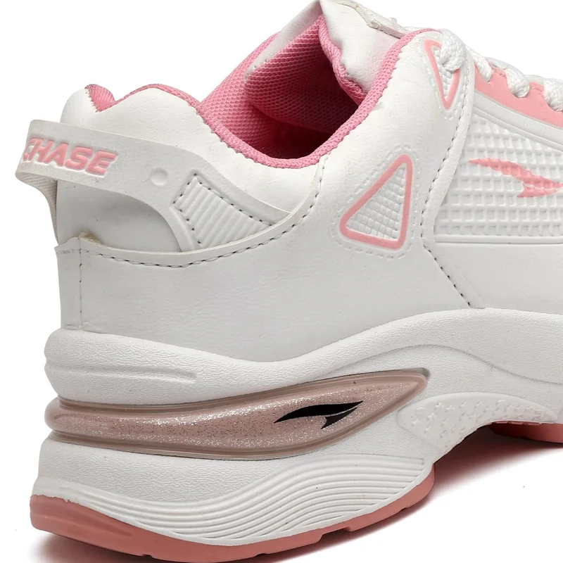 Asian Lightweight Offwhite Pink Sneakers for Women and Girls