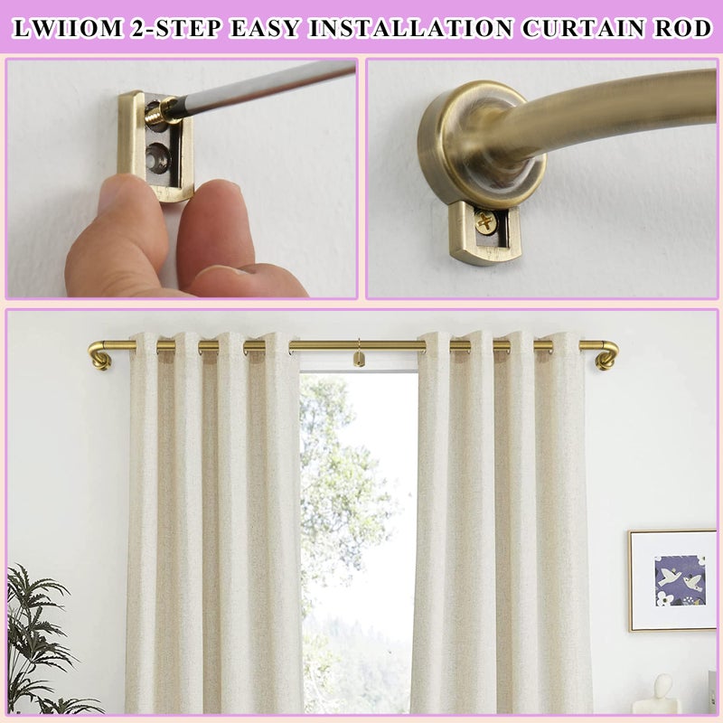 Lwiiom Antique Bronze Disc Curtain Rods, 28-48 Inches Window Curtain Rod,Adjustable Room Darkening Drapery Rod with Aluminum Finials and Brackets,Wrap Around Design - Image 3