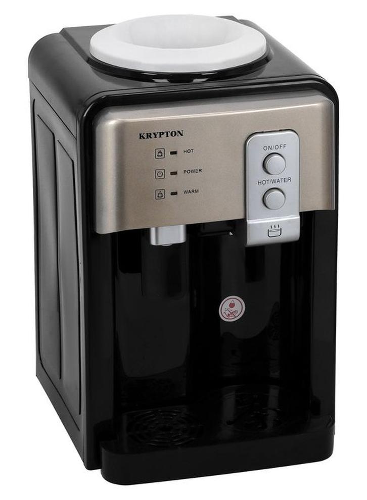 KRYPTON Hot and Normal Water Dispenser, 2 Taps | Stainless Steel Water Tank & Plastic ABS Housing Water Dispenser KNWD6380 Black and Gold - Image 1