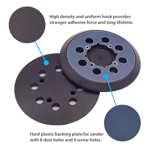 SHUTTLE GENIUS 3 Pack Replacement Sander Pads for Dewalt Sander, 5" 8 Hole Hook and Loop Orbital Sander Pad for DeWalt DWE64233 & N329079 Compatible with DWE6423/6423K, DWE6421/6421K, DWE6421-B2,DCW210B - Image 4