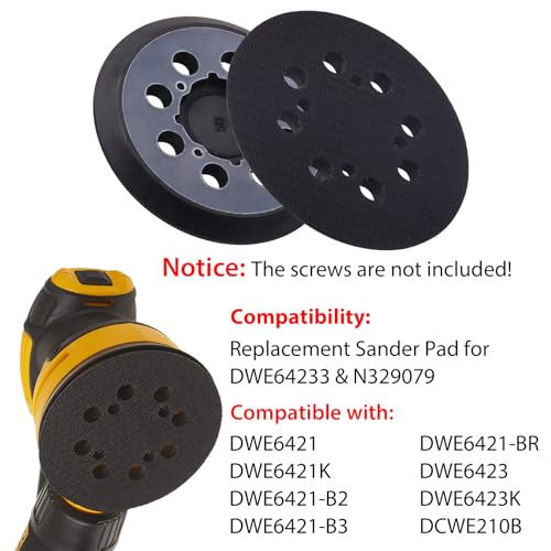 SHUTTLE GENIUS 3 Pack Replacement Sander Pads for Dewalt Sander, 5" 8 Hole Hook and Loop Orbital Sander Pad for DeWalt DWE64233 & N329079 Compatible with DWE6423/6423K, DWE6421/6421K, DWE6421-B2,DCW210B - Image 2