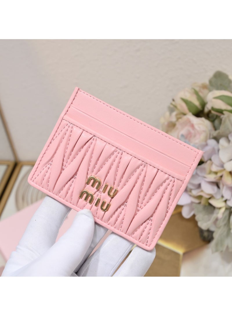 MiuMiu pleated thin lambskin multi-card slot small card holder coin purse - Image 3