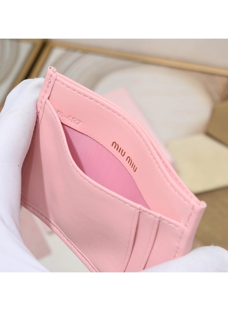 MiuMiu pleated thin lambskin multi-card slot small card holder coin purse - Image 2