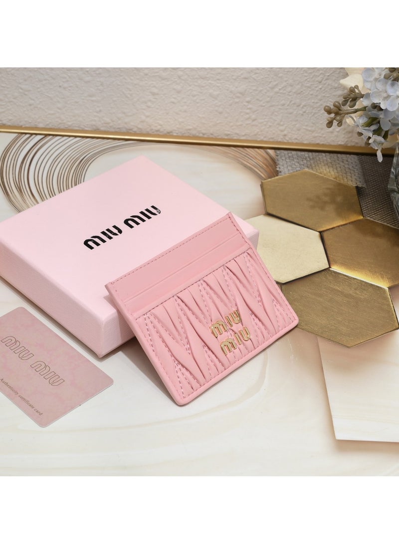 MiuMiu pleated thin lambskin multi-card slot small card holder coin purse - Image 1