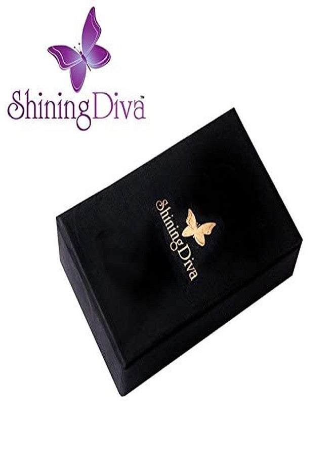 Shining Diva Valentine Gift By Shining Diva Gold Crystal Cuff & Kadaa Bangle For Women(Golden)(8004b) - Image 3