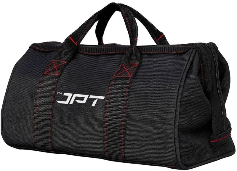 JPT 13-Inch Heavy Duty Tool Bag, Wide Mouth Tool Storage Bag, Large Capacity Tool Tote Bag for Electricians, Power Tools Organizer - Image 3
