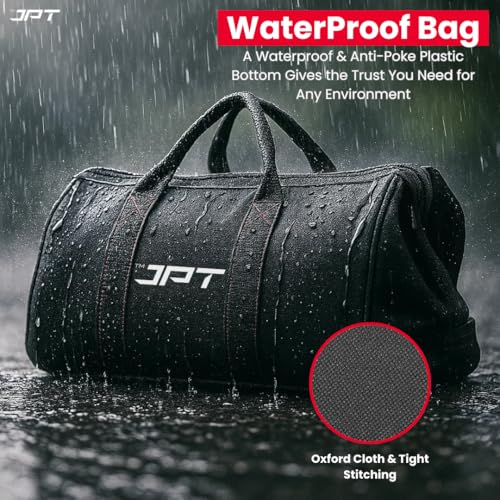 JPT 13-Inch Heavy Duty Tool Bag, Wide Mouth Tool Storage Bag, Large Capacity Tool Tote Bag for Electricians, Power Tools Organizer - Image 4
