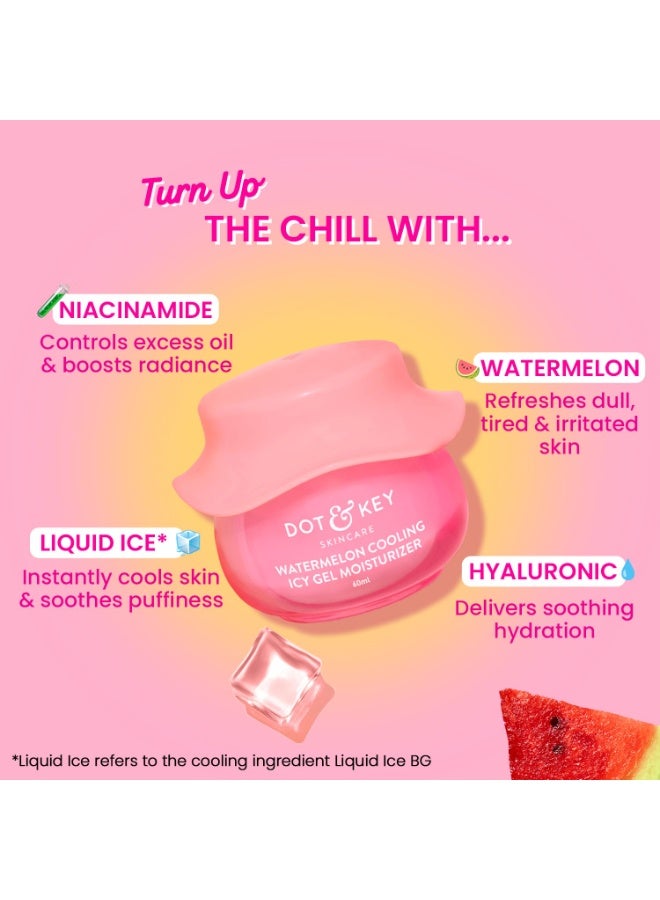 دوت آند كي مرطب جل ثلجي مبرد بالبطيخ والبطيخ | يبرد البشرة على الفور، هيالورونيك ونياسيناميد | يتحكم في الدهون الزائدة، يعزز إشراق البشرة | ينعش البشرة ويلطفها، غير لزج وغير دهني | 60 جم - Image 4