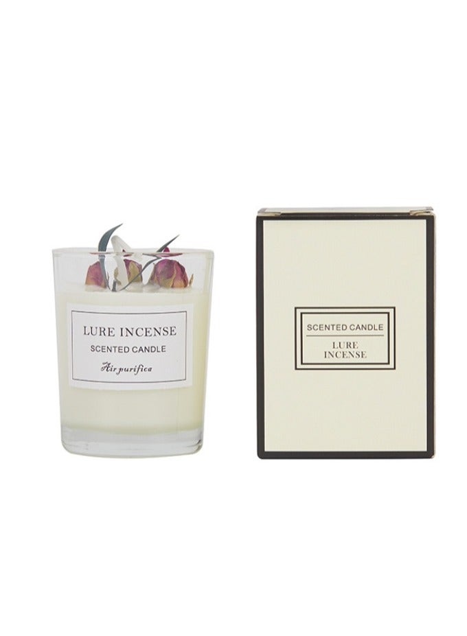 LURE INCENSE Scented Candle 100g, Soy Wax Rose Scented Candle - Image 1
