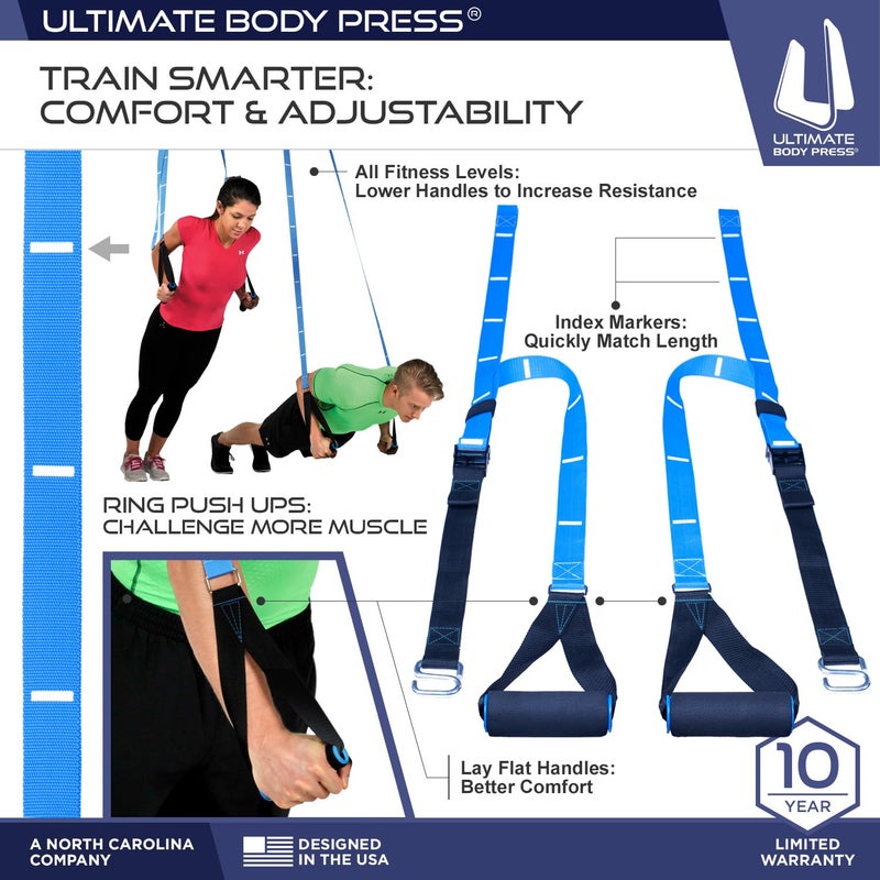 Ultimate Body Press XL Doorway Pull Up Bar and Strap System - Image 3