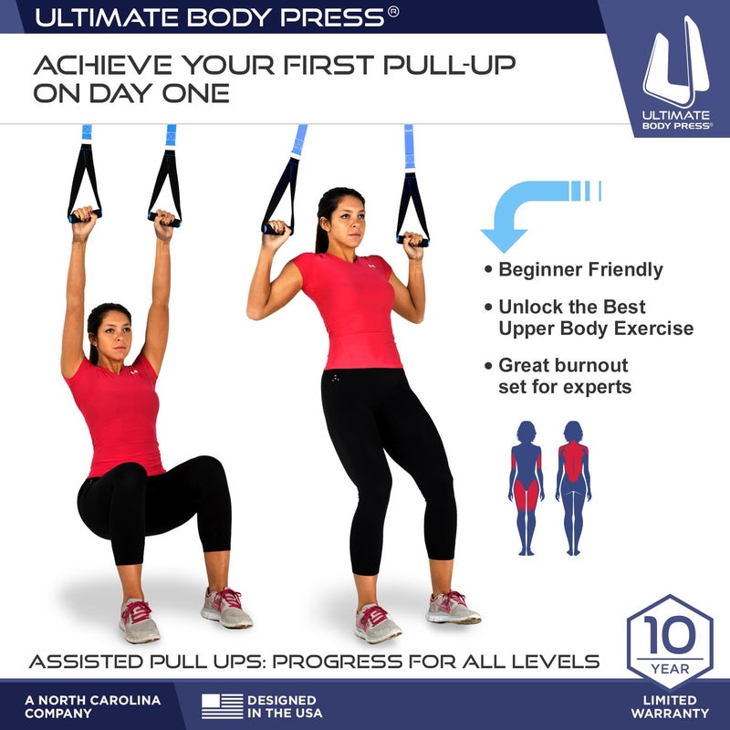 Ultimate Body Press XL Doorway Pull Up Bar and Strap System - Image 4